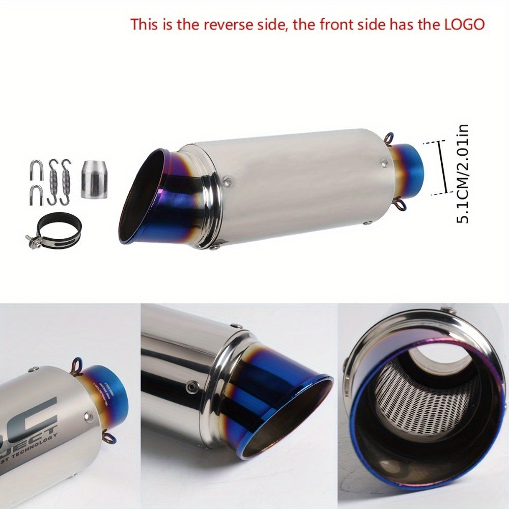 Motorcycle Exhaust Pipe 51mm & 60mm - Stainless Steel Slip-On for NMAX 125/155, Suzuki GSX650F, GSX1250 & GSX650R | Performance Exhaust Upgrade