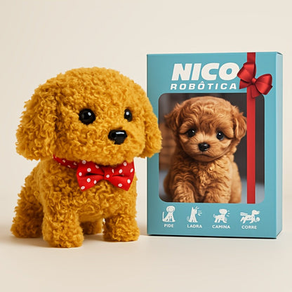 Electronic Plush Puppy Toy Walks Barks Wags Tail – Realistic Robotic Teddy Poodle Dog Stuffed Animal with Gift Box for Kids Toddlers, Interactive Pet Toy Birthday Christmas Gift for Boys Girls Ages 3+