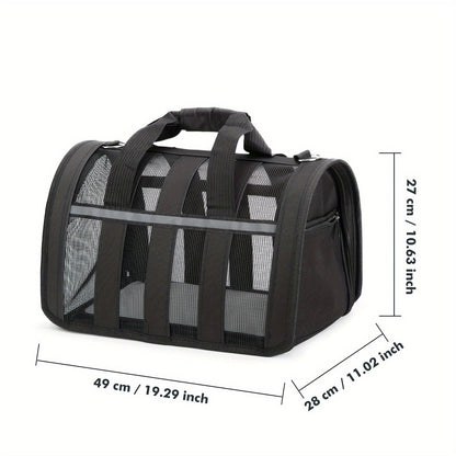 Foldable Pet Carrier Bag Breathable Mesh – Portable Soft Sided Tote for Cats & Small Dogs, Collapsible Travel Handbag, S/M/L, 7 Colors – Ideal for Vet Visits & Outdoor Trips