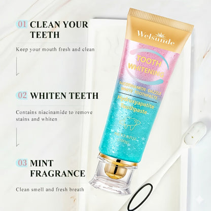 Niacinamide Toothpaste for Whitening & Deep Cleaning - Gentle Natural Care, Mint Peach Flavor, Freshens Breath, Travel-Friendly 3.52oz, Premium Daily Oral Care Toothpaste with Niacinamide