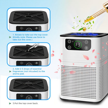 Small Air Purifier for Pets, Dust & Odor – Aromatherapy Function, Ultra-Quiet Sleep Mode, Compact Air Cleaner for Bedroom, Office & Living Room, Pet Air Purifier with Low dB for Home Use, White & Black