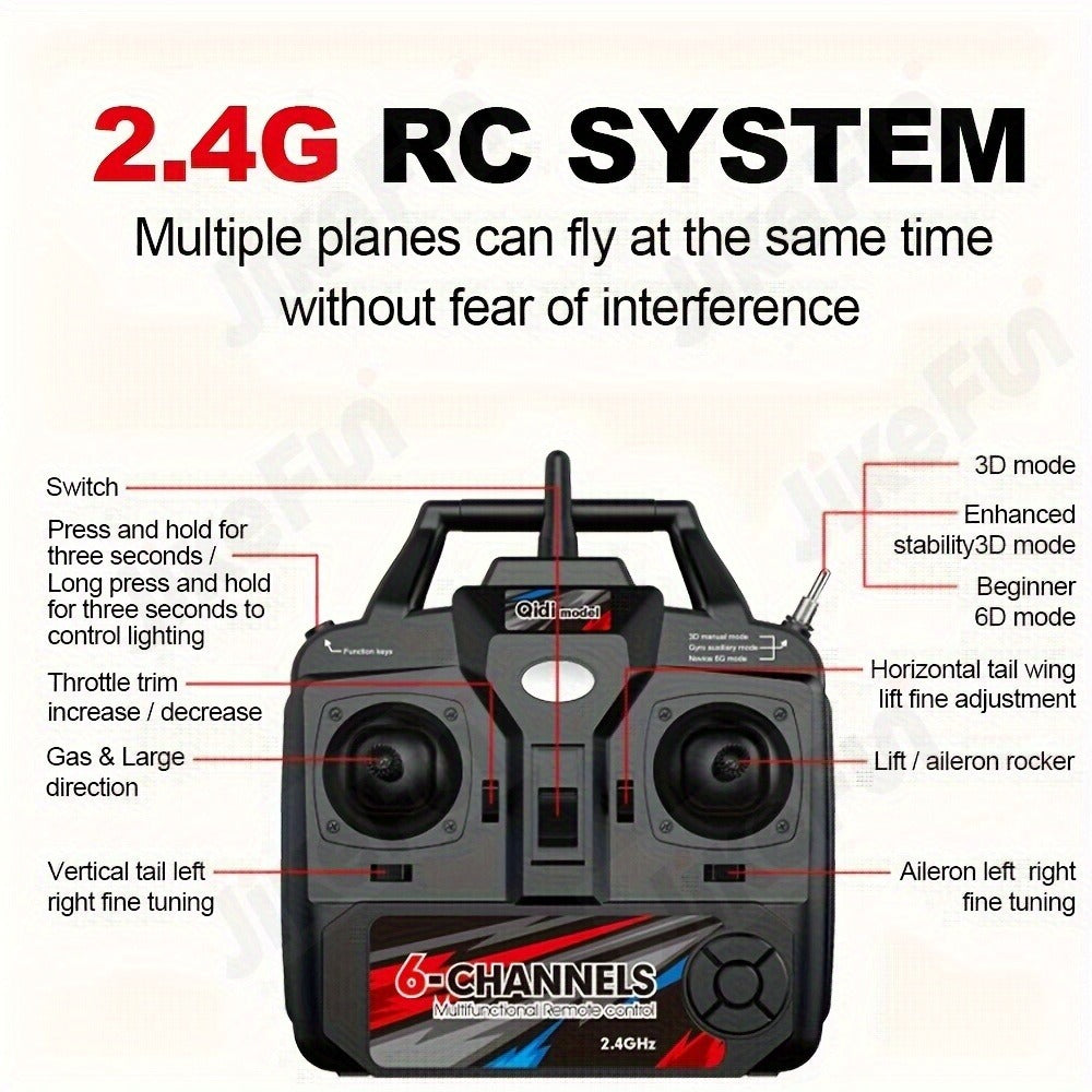 RC Airplane QIDI560 M7 Brushless Fixed Wing – 6-Channel 6-Axis Gyro Remote Control Plane with 3D Stunts, EPP Foam Aircraft, 120M Range, 2 Batteries Included, Gift for Beginners & Hobbyists