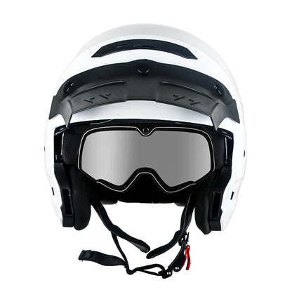 Convertible Motorcycle Helmet Full Face & Open Face 2-in-1 – Detachable Visor, Face Mask & Smoked Shield, Aerodynamic Thermoplastic Shell, Classic Style, Adult S/M/L/XL