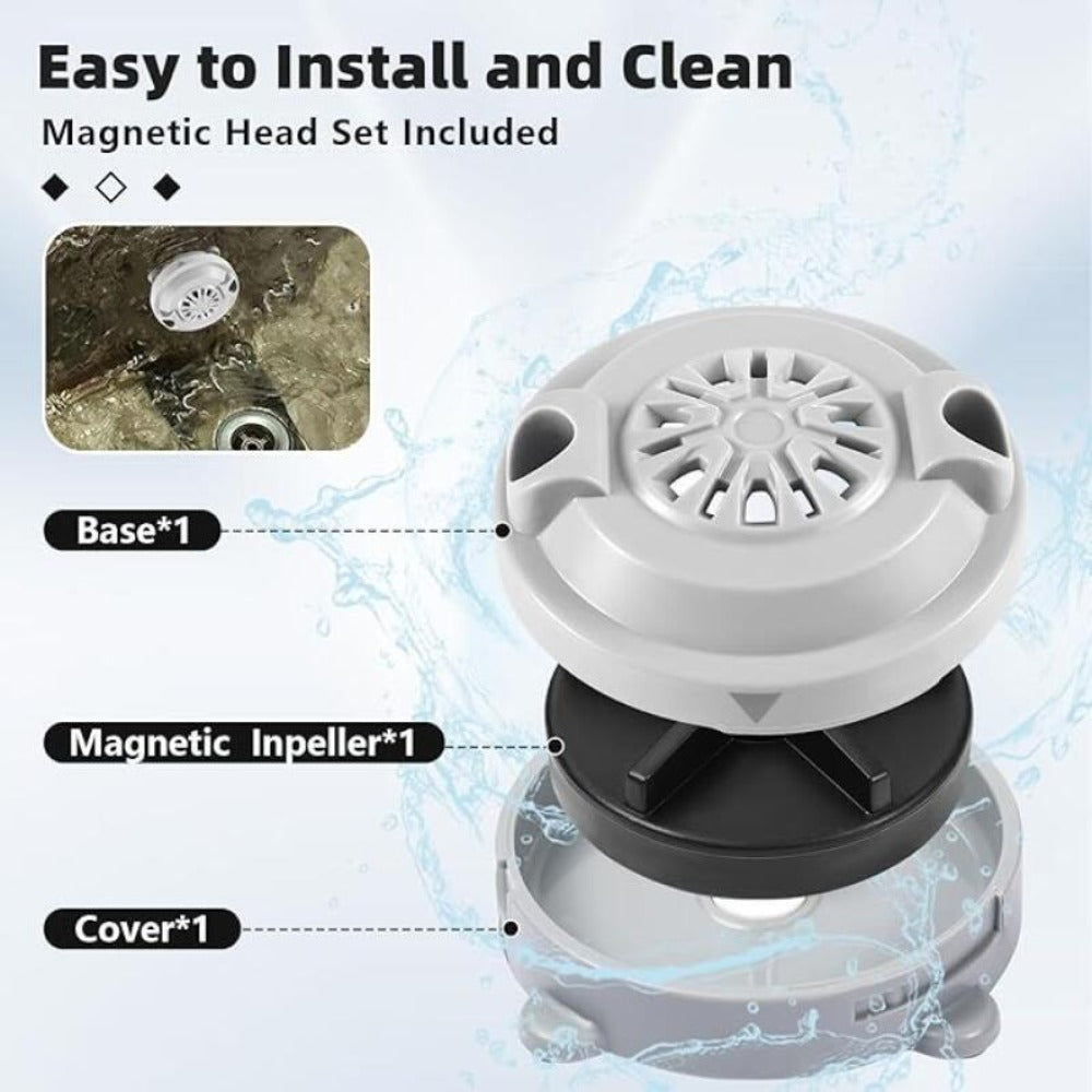 Magnetic Pipeless Jet Head Motor Replacement for Pedicure Spa Chair — Rotating Jet with Propeller & Cap, 4-Pin Connection, Luraco Compatible, Easy Clean, Durable Plastic, Grey