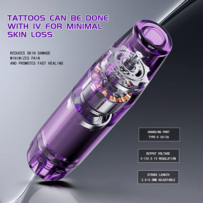 Wireless Tattoo Gun Kit Complete Set 1500mAh Battery 10 Needles 7 Inks – Cordless Rotary Tattoo Machine for Beginners & Professional Artists Home Studio Goldplume TM-73