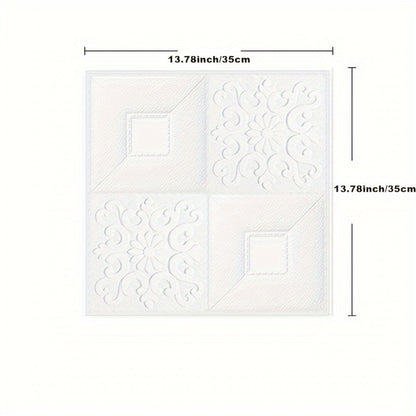 3D Foam Brick Wall Sticker 100 Pieces Self Adhesive Waterproof Soft Wallpaper Panel for Living Room Bedroom Bathroom Kitchen Home Decor White Rock Black Rock Red Marble Flower