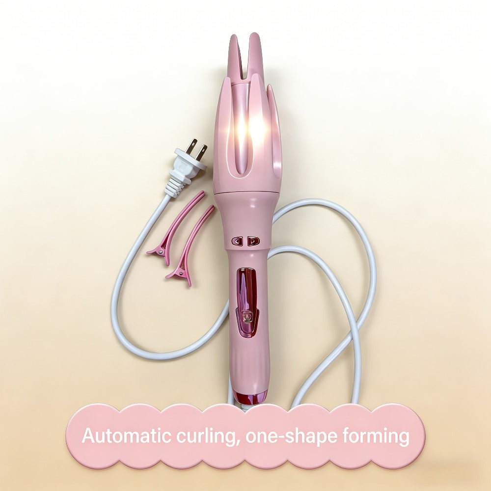 Automatic Rotating Curling Iron 4 Temperature Settings 40M Negative Ion Ceramic Barrel Anti-Tangle Auto Shut-Off Dual Voltage 110-240V Fast Heat 30s Beginner-Friendly Frizz-Free Curls All Hair Types Women
