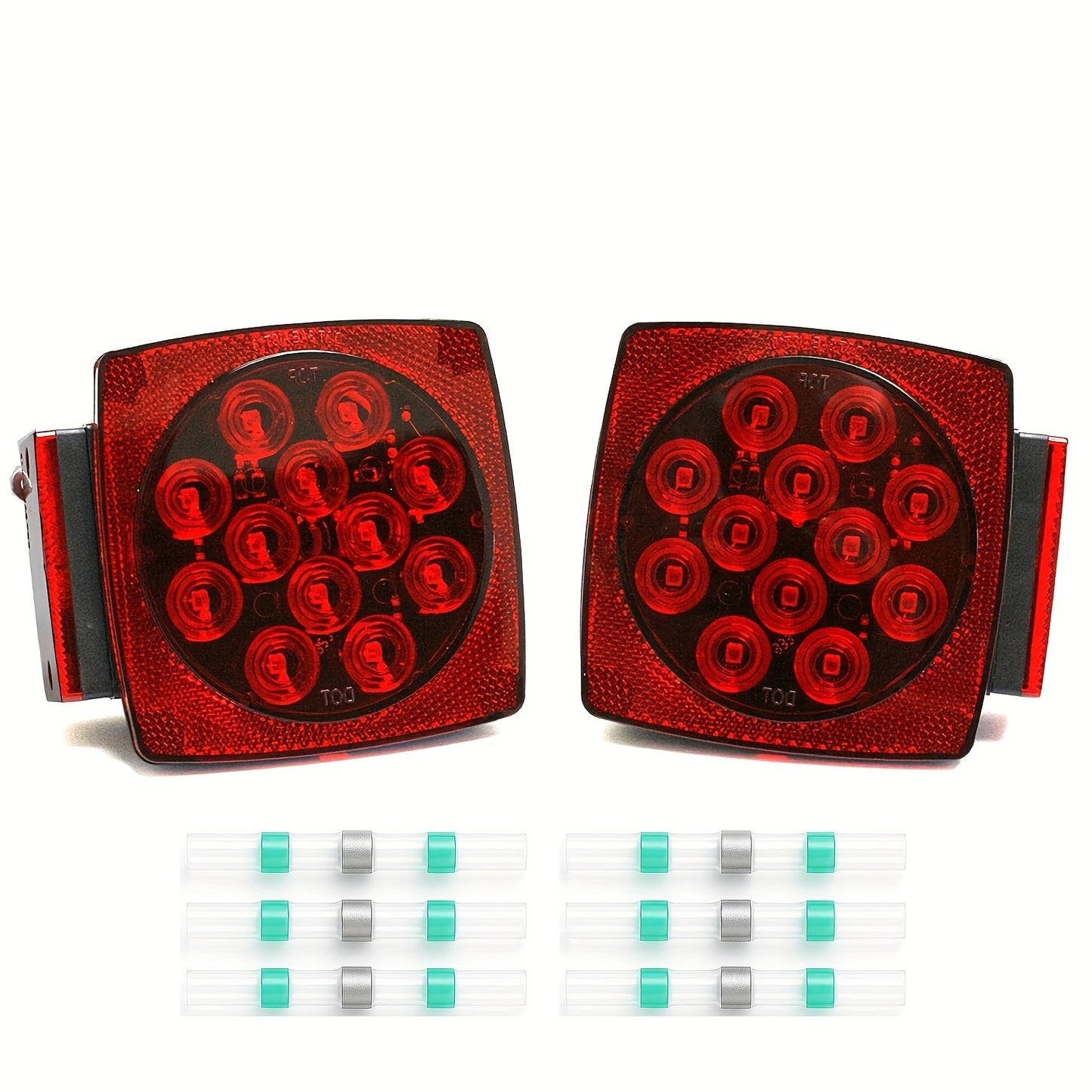 12V LED Trailer Tail Lights Kit - Stop, Turn Signal, Brake & License Plate Light for Trailers Under 80" - Boat, RV, Camper, Truck