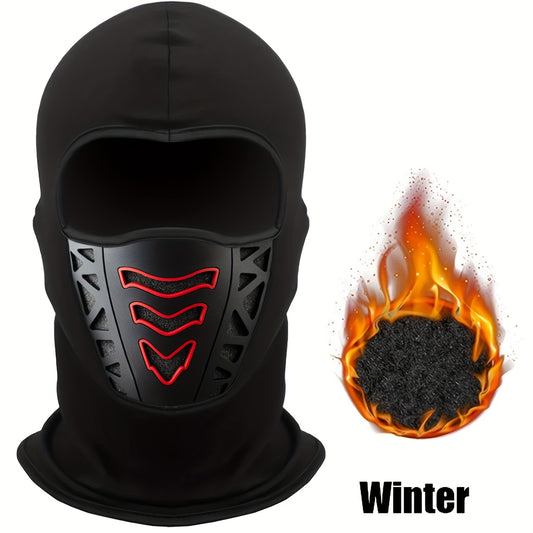 Motorcycle Full Face Mask with Neck Cover - Windproof & Anti-Dust Winter Thermal Visor, Breathable Air Vents, Cold Weather for Men - Snug-Fit Face Mask (No Glasses/Contact Compatible)