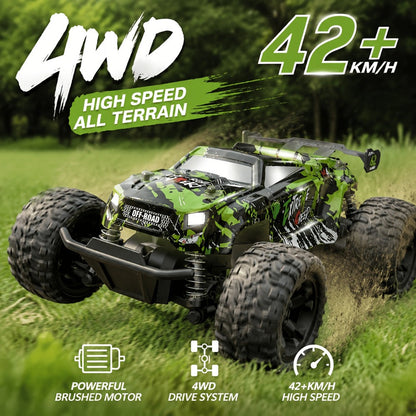 Drop-Proof High-Speed RC Off-Road Car for Boys – 2.4GHz Impact-Resistant All-Terrain Remote Control Vehicle, Rechargeable RC Car Gift for Boys Ages 3 4 5 6 7 Birthday Christmas (Green)
