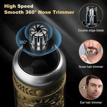Cordless Hair Clipper & Trimmer Kit for Men — Professional Rechargeable Grooming Set, Golden Edition, Wireless Fade Clipper with USB Charge, Ideal Gift for Men