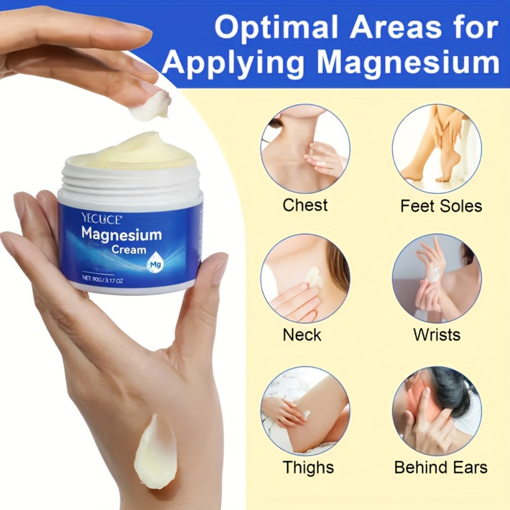 Magnesium Sleeping Cream 2-Pack 180g Each — Pure Magnesium Chloride Overnight Body Moisturizer, Alcohol-Free Dry Skin Relief Cream for Women & Men, All Skin Types