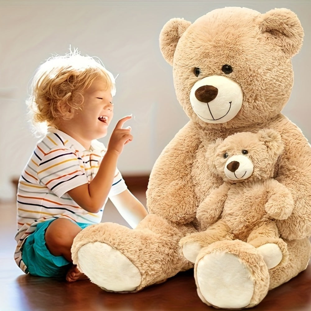 Mommy and Baby Teddy Bear Set – Giant Light Brown Plush Stuffed Animal Duo Heartwarming Gift for Kids Girlfriend Mom, Mother's Day Valentine's Day Christmas Baby Shower Birthday