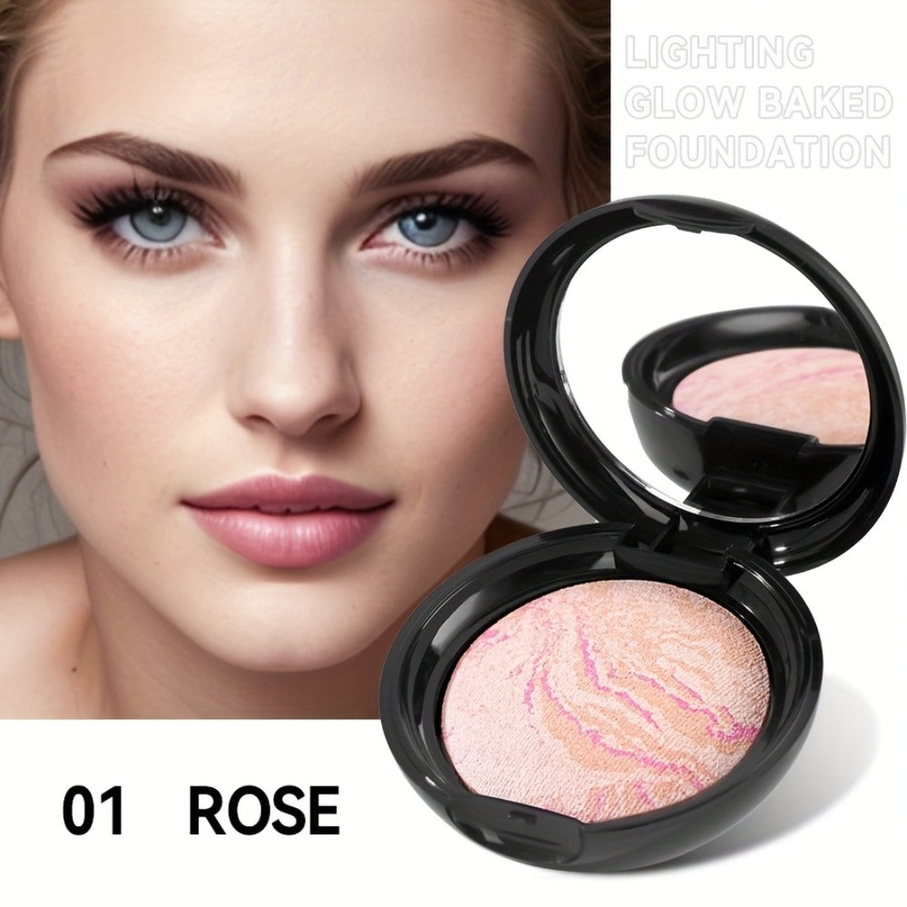 Full Coverage Bake Foundation 24H Wear – Light Breathable Semi-Matte Finish, Natural Defect Cover for All Skin Tones, 6 Shades Rose Ivory Sand
