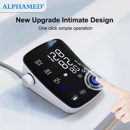 Upper Arm Blood Pressure Monitor – Automatic Digital BP Machine, Large LED Display, 2-User 198 Memory, Adjustable Cuff 8.7-17in, One-Touch, Type-C, Home Use