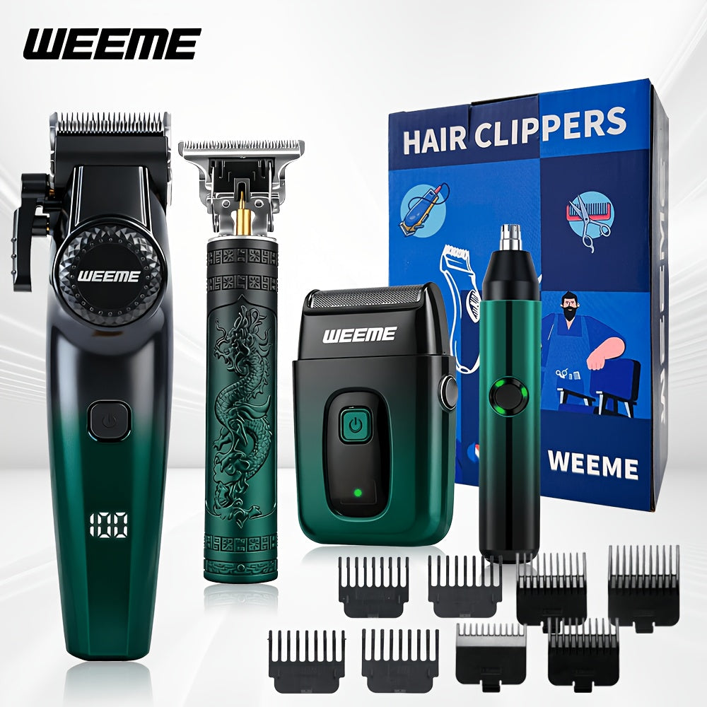 Men's Electric Grooming Kit 4-in-1 — Hair Clipper, Beard Trimmer, Electric Shaver & Nose Hair Trimmer Set, Gradient Design, 2-Piece & 4-Piece Options, Perfect Gift for Husband Dad Boyfriend