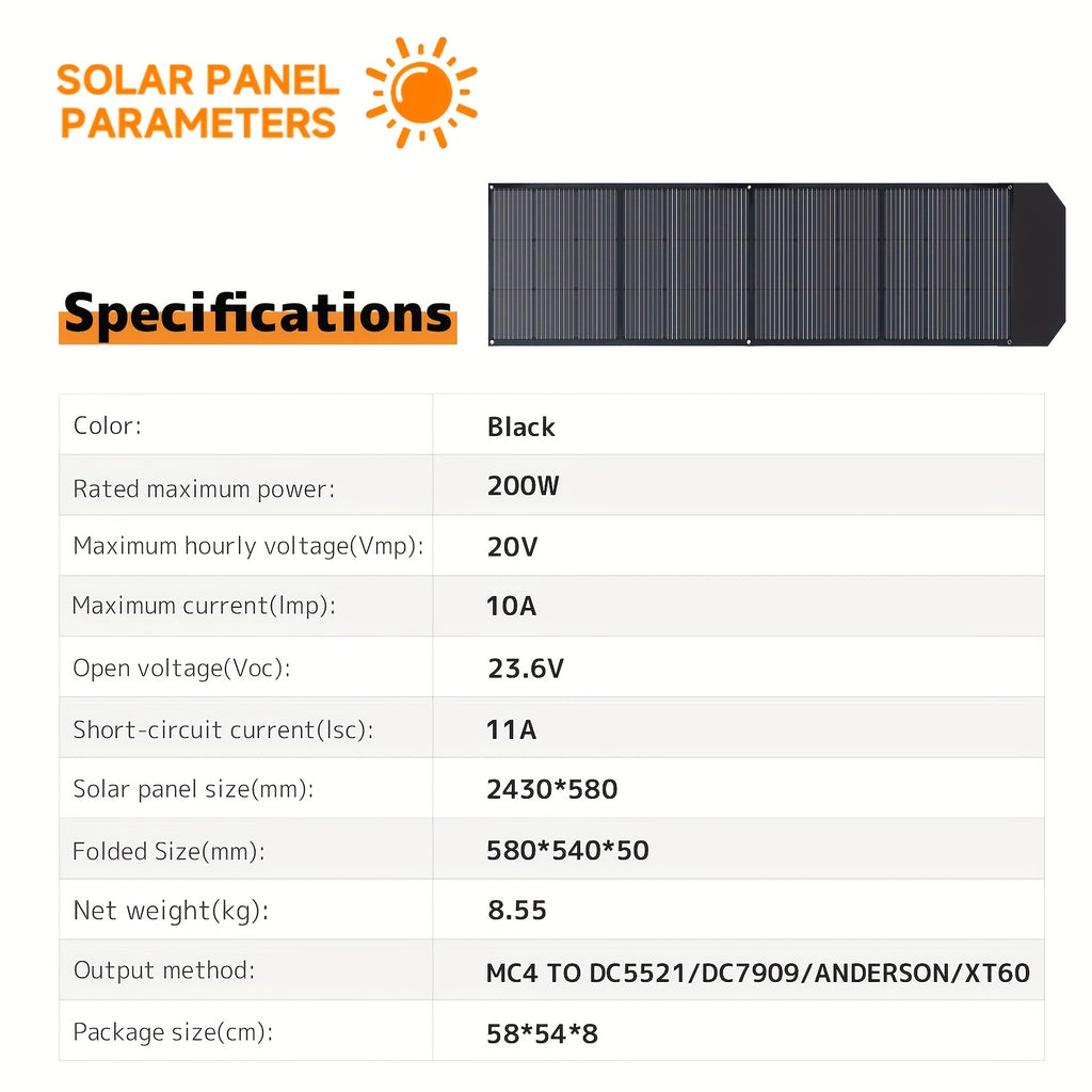 LVYUAN 400W/200W/120W Solar Battery Folding Panel with Adjustable Bracket Solar Panel for RV, Cruise Ship Yacht, Travel, Outdoor Adventure, Power Station, Camping, Solar Generator