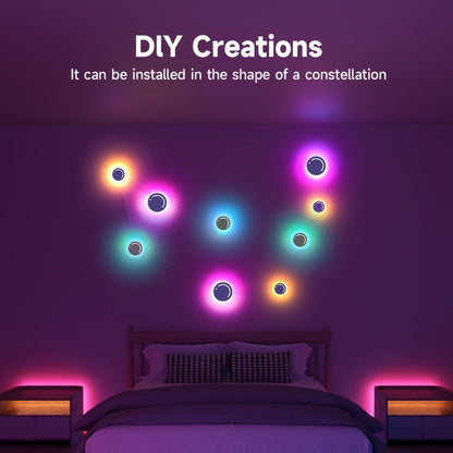 LED Atmosphere Lights Set of 9, Smart RGB App Control with Music Sync & Unit Jump Dimming, Romantic Ambient Lighting for Living Room, Banquet Hall, Family Gathering, Easter, Mother's Day & Christmas Gift