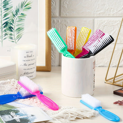 Fingernail Scrub Brush Set 120pcs Bulk - Handle Grip Nail Cleaning Brushes with Soft & Stiff Bristles, Manicure Pedicure Nail Cleaner Tools for Salon Spa & Home Use, Cute Assorted Colors