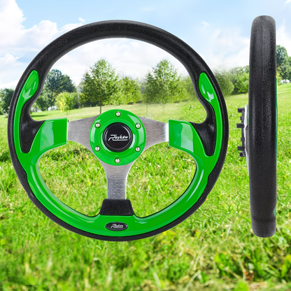 Golf Cart Steering Wheel 12.5 Inch Universal Fit – Compatible with Club Car DS Precedent Tempo, EZGO RXV TXT, Yamaha G29 Drive & Drive 2 | Upgrade Replacement Wheel