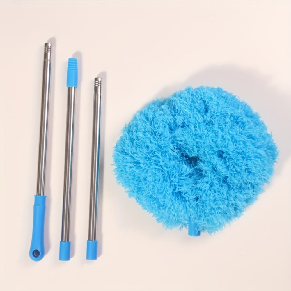 Ceiling Fan Cleaner Brush with Extension Rod – Detachable Washable Ultra-Fine Microfiber Duster for High Ceilings, Fans, Furniture & Cars, Long Reach Dust Brush Cleaning Tool Set (Blue)