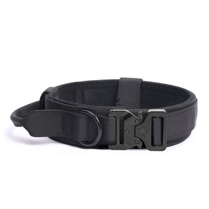 Tactical Dog Collar with Handle Quick-Release Metal Buckle Heavy Duty Nylon Wide Fit for Training Outdoor Adventures Medium Large Dogs M L XL 6 Colors
