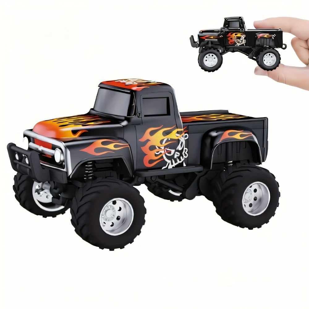 1:64 Scale Die-Cast RC Monster Truck 2.4GHz High-Speed Off-Road Vehicle with LED Headlights, Multiple Control Modes & Adjustable Speed – Toy Gift for Boys & Girls (5 Colors)