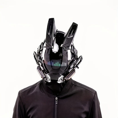 LED Wireless Cyberpunk Mask Light Up – Remote Control Sci-Fi Face Mask for Halloween, Bar Club Rave Party, Stage Performance & Photo Prop, Cool Gift for Men Adults, Black