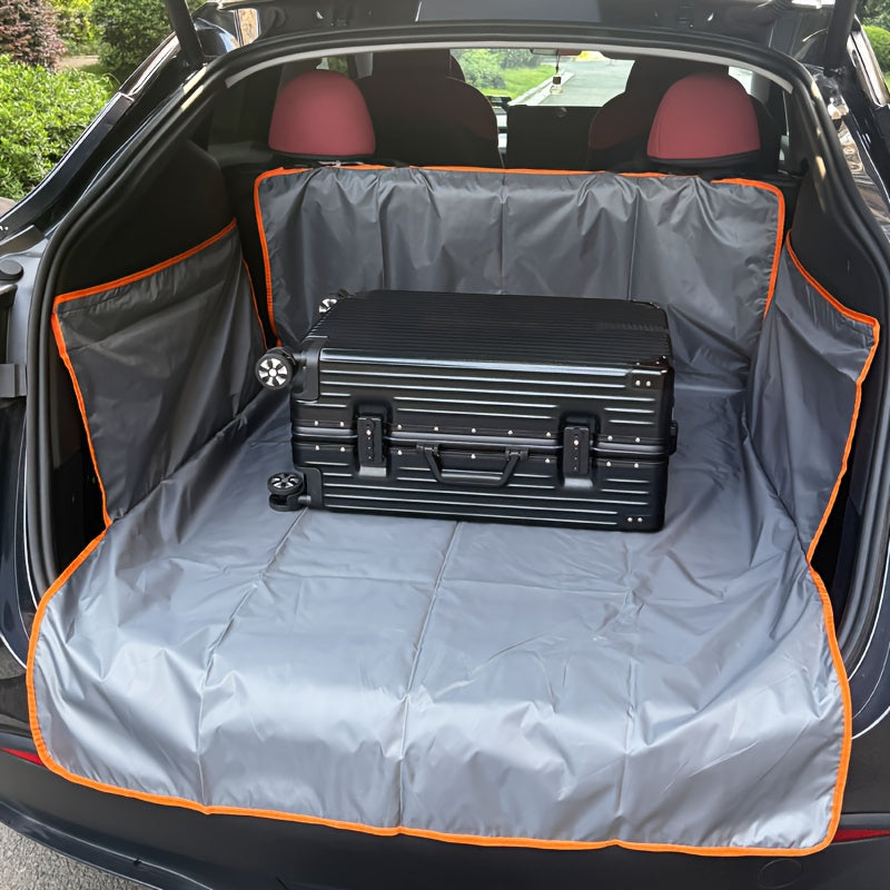 Car Trunk Mat with Orange Embellishment-durable Pet Seat Cover, Suitable for Cars, SUVs And Trucks-preventing Dirt, Spills And Scratches, Pet Car Accessories | Vibrant Accent Design | Protective Car Carpet