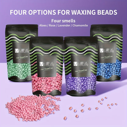 No Strip Hard Wax Beans for Brazilian Bikini Face Eyebrow Legs Underarms Full Body Hair Removal Home Waxing Kit for Women Men 50g per Bag 4 or 8 Bags Value Pack