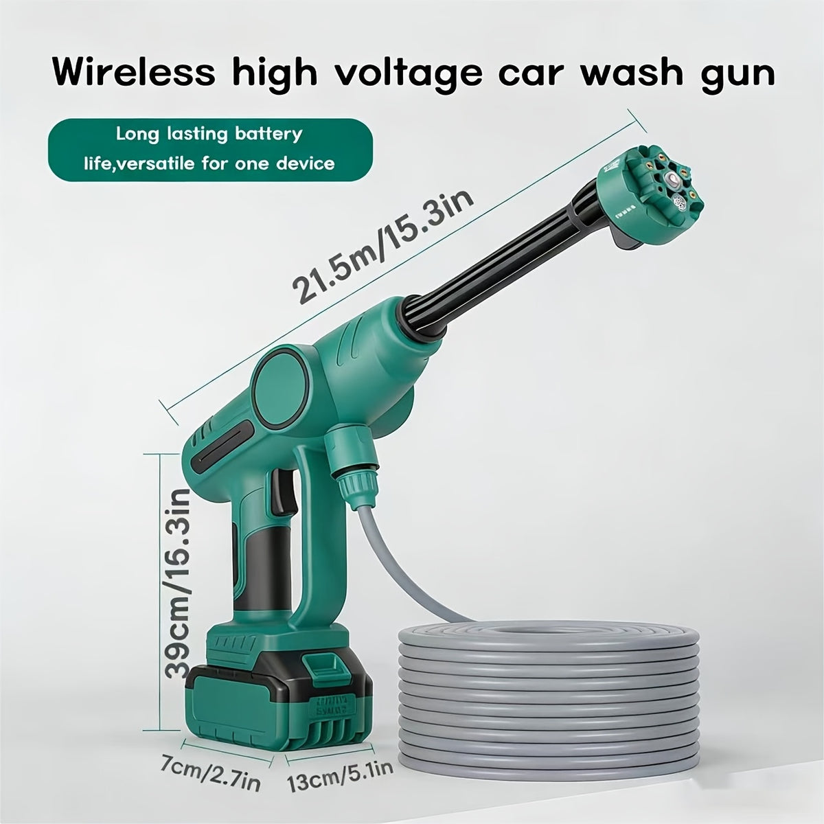 21V Cordless Handheld Pressure Washer, Dual Lithium Batteries, Self-Priming No Tap Water Required, Complete Car Washing Kit with Carry Case, Foam Bottle, Hose, Nozzles for Auto Garden Patio Cleaning