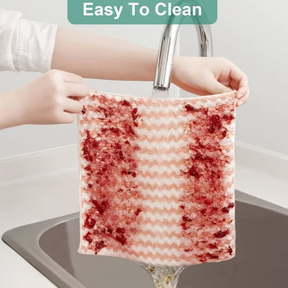 Microfiber Cleaning Cloths 18 Pack Ultra-Fine Fiber Reusable Dishwashing Cloths Knit Texture Multi-Color Assorted for Home Kitchen Dish Washing Counter Wiping Modern Style Cleaning Set