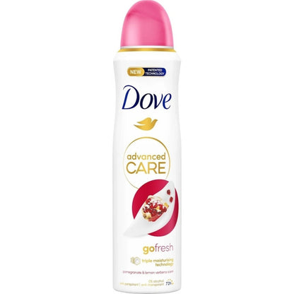 Pomegranate & Lemon Verbena Body Spray for Women Dove Go Fresh 150ml Long Lasting Freshness Quick Dry Invisible No White Marks Non-Sticky Lightweight Daily Deodorant Spray for Gym Travel 5oz