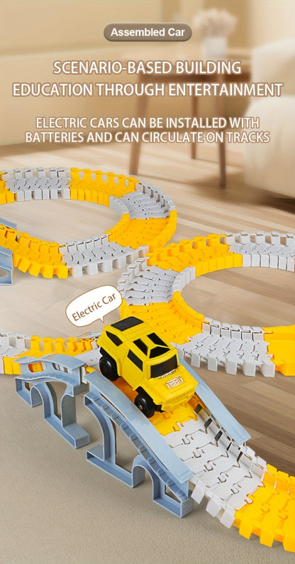 Roller Coaster Track Set 467pcs for Kids Ages 3 4 5 6 7 8 – Electric Race Car DIY Assembly Obstacle Challenge Track Toy STEM Engineering Gift Boys Girls Birthday Christmas