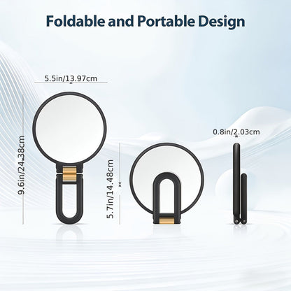 Magnifying Mirror 80X for Makeup & Skincare, Handheld 1X-80X Magnification Mirror with 360° Adjustable Handle, Portable Compact Travel Mirror for Women Makeup Grooming Beard Trimming, Beauty Gift