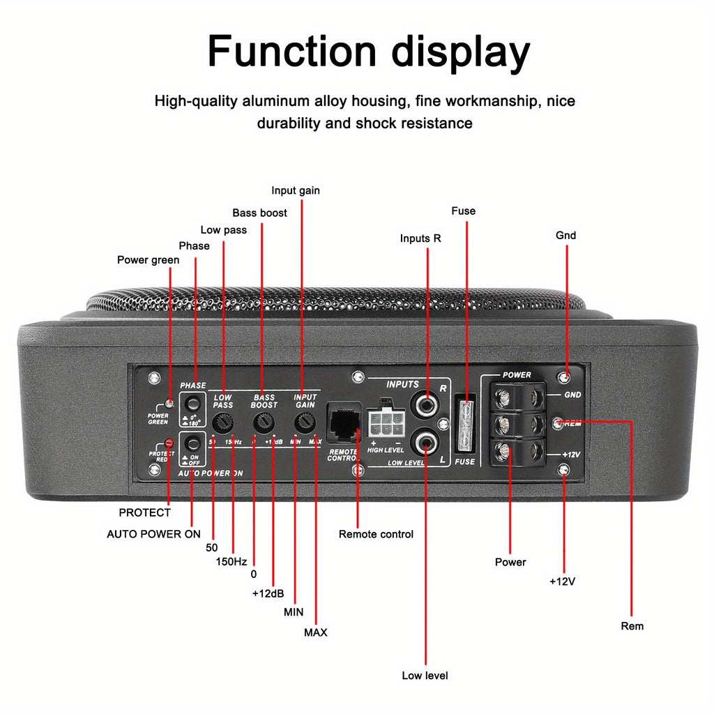 Car Audio Upgrade Kit: 4-Channel Amplifier + 10-Inch Subwoofer, 5800W Channel Amp + 600W Pure Bass, Ultra-Slim Aluminum Alloy Design for Cars/Trucks/RVs car accessories
