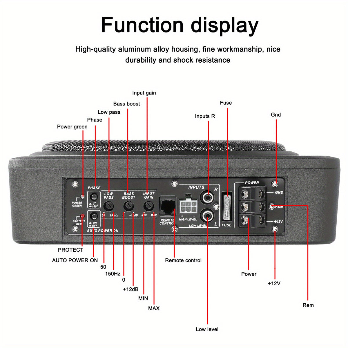 Car Audio Upgrade Kit: 4-Channel Amplifier + 10-Inch Subwoofer, 5800W Channel Amp + 600W Pure Bass, Ultra-Slim Aluminum Alloy Design for Cars/Trucks/RVs car accessories