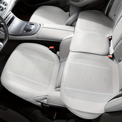 Nappa Leather Car Seat Cushion Full Surround – Non-Slip Breathable All-Season Seat Pad, Front & Rear Universal Fit for Cars SUVs, Luxury Interior Seat Cover