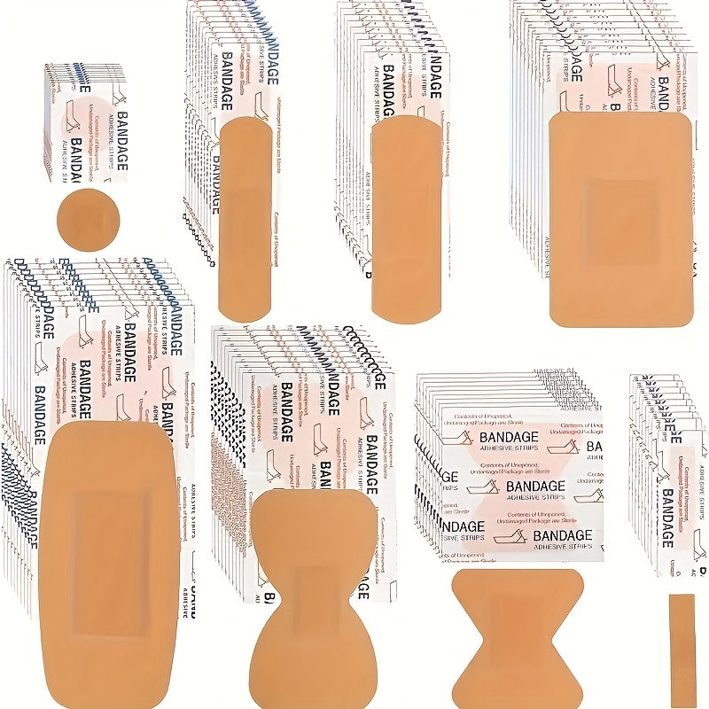 720-Piece Variety Bandages Pack – Assorted Sizes Breathable Adhesive Bandages Bulk Set with Fingertip & Knuckle Bandages for First Aid, Wound Care, Scrapes & Blisters