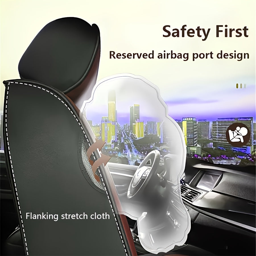 Advanced Faux Leather Car Seat Cover, Imitation Faux Leather Car Seat Cover, Protection Pad For Sedans, SUVs & Pickup Trucks - Durable, Comfortable, Pickup Truck Accessory | Luxury Car Accessory | Durable Seat Cover