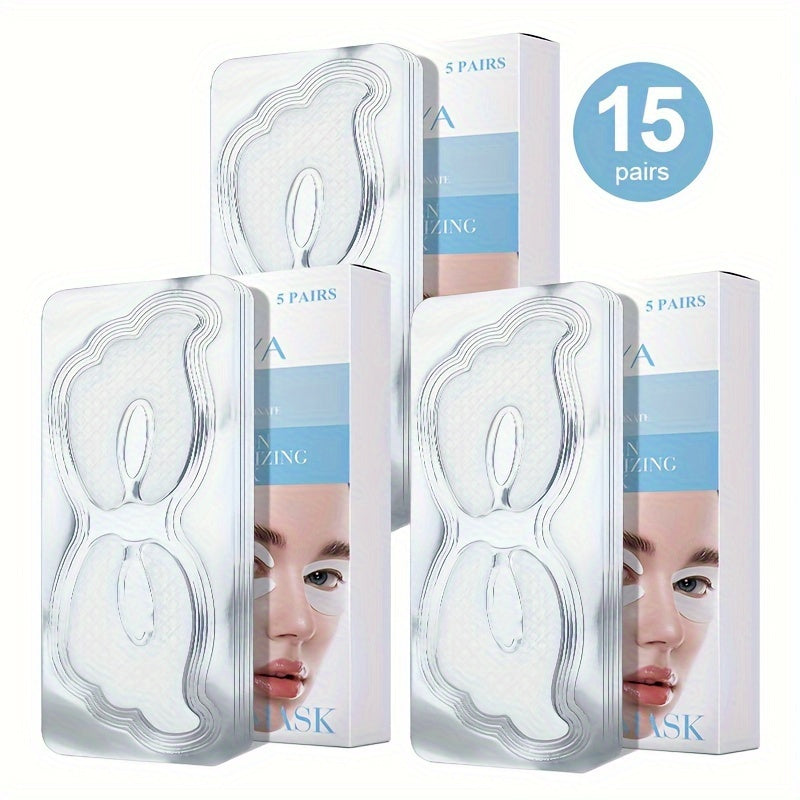 Marine Collagen & Niacinamide Eye Mask 15 Pairs 3 Boxes – Butterfly Design Moisturizing Under Eye Patches for Dark Circles Puffiness & Brightening, Hydrating Eye Skin Care Gift Set for Women