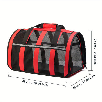 Foldable Pet Carrier Bag Breathable Mesh – Portable Soft Sided Tote for Cats & Small Dogs, Collapsible Travel Handbag, S/M/L, 7 Colors – Ideal for Vet Visits & Outdoor Trips