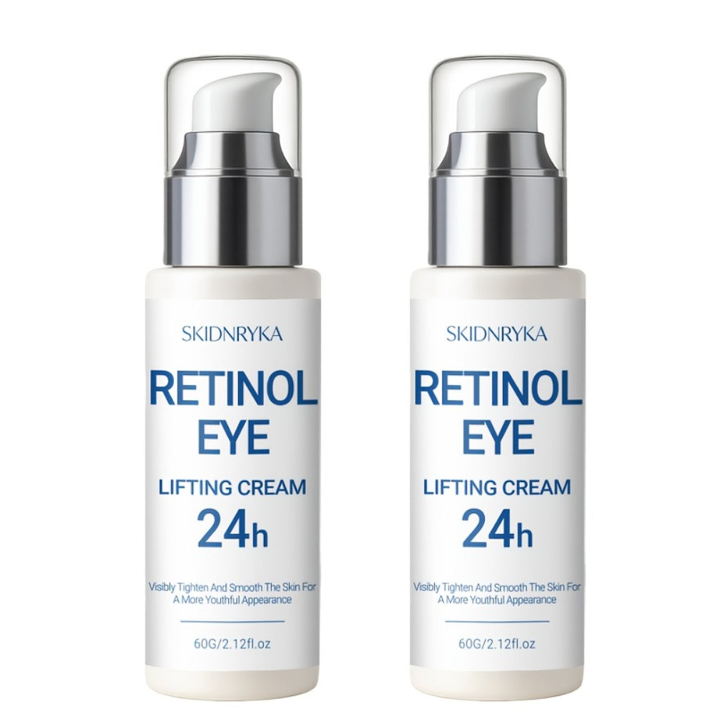 Eye Cream for Dark Circles & Puffiness 2 Pcs - Firming Hyaluronic Acid Eye Gel with Collagen Retinol Caffeine, Anti-Aging Under Eye Treatment for Tightening Smoothing Hydration Women