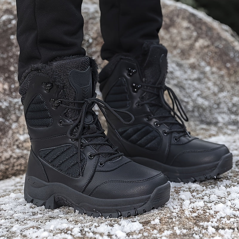 Men's Snow Boots - Non-Slip Sole Plush Lined for Beach & Water