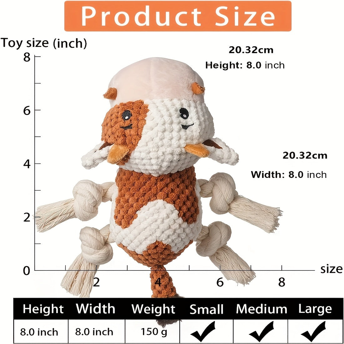 Squeaky Plush Cow Dog Toy with Crinkle Paper - Interactive Tug of War Chew Toy for Small Medium Large Dogs, Cute Cattle Design Washable Pet Toy for Fetch Play & Anxiety Relief