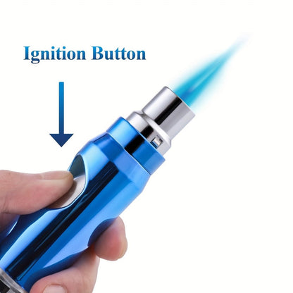 Refillable Torch Lighter with Adjustable Jet Flame – Butane Igniter for Candle, BBQ Grill, Camping & Outdoor Use, No Battery Required, Gift Box Included (Gas Not Included)