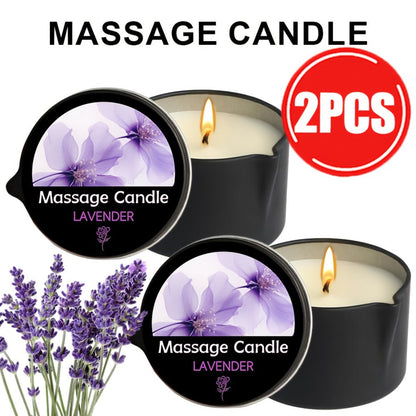 Massage Oil Candle 2-in-1 Soy Wax Scented Candle with Essential Oil — Moisturizing Warm Body Lotion for Spa Pedicure Relaxation Aromatherapy Gift for Women 2oz Multiple Scents