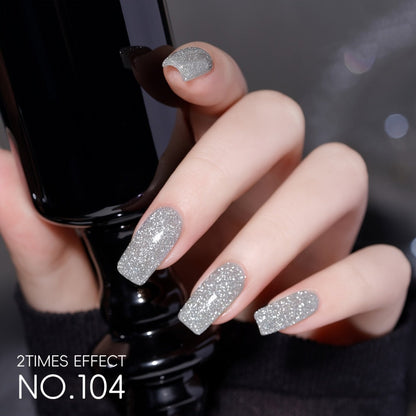 Explosive Glitter Gel Nail Polish 2pcs Shattered Flash Silvery Red – High Saturation Sparkle Long-Lasting Gel in Gilt Bottle, Christmas Holiday Salon Manicure Nail Art Gift for Women