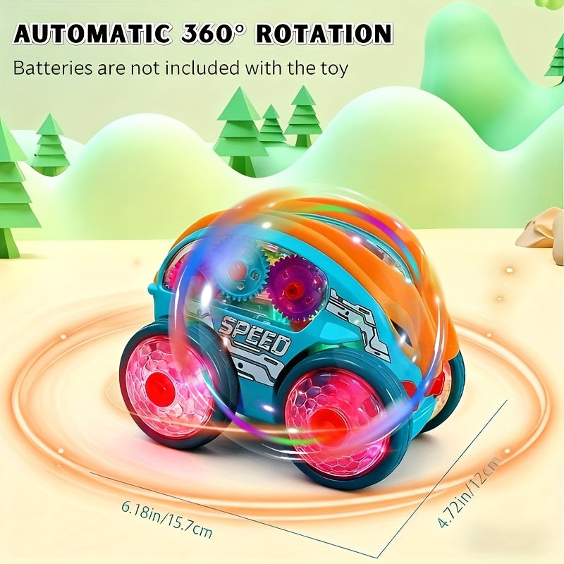 Automatic Dump Truck Toy Car with Colorful LED Lights & Music – Auto Rolling Construction Vehicle Toy for Toddlers Kids Ages 2+, Fun Light-Up Truck Sound Effects, Best Birthday Christmas Gift