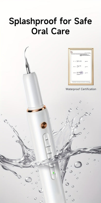 Ultrasonic Tartar Remover Electric Tooth Cleaner 5-Speed IPX6 Waterproof USB Rechargeable Dental Scaler with LED Light Mirror 2 Tips Plaque Stain Removal Tool for Home Oral Care Adults